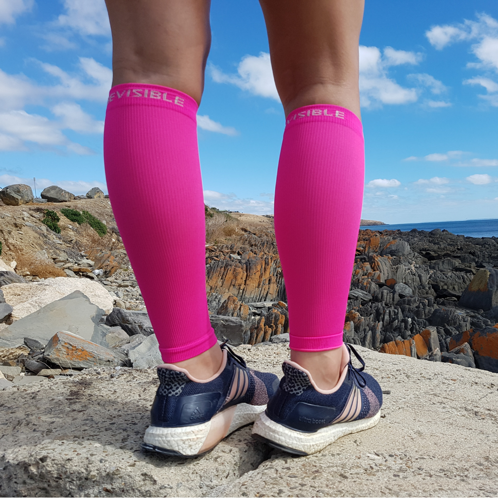 Calf Compression Sleeves - Neon Pink