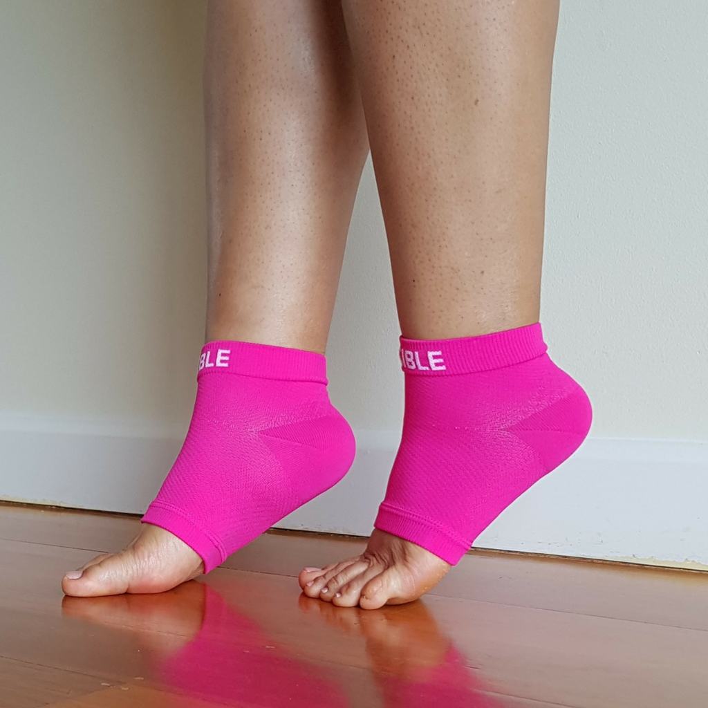 Compression Wear - Foot Compression Sleeves - Neon Pink