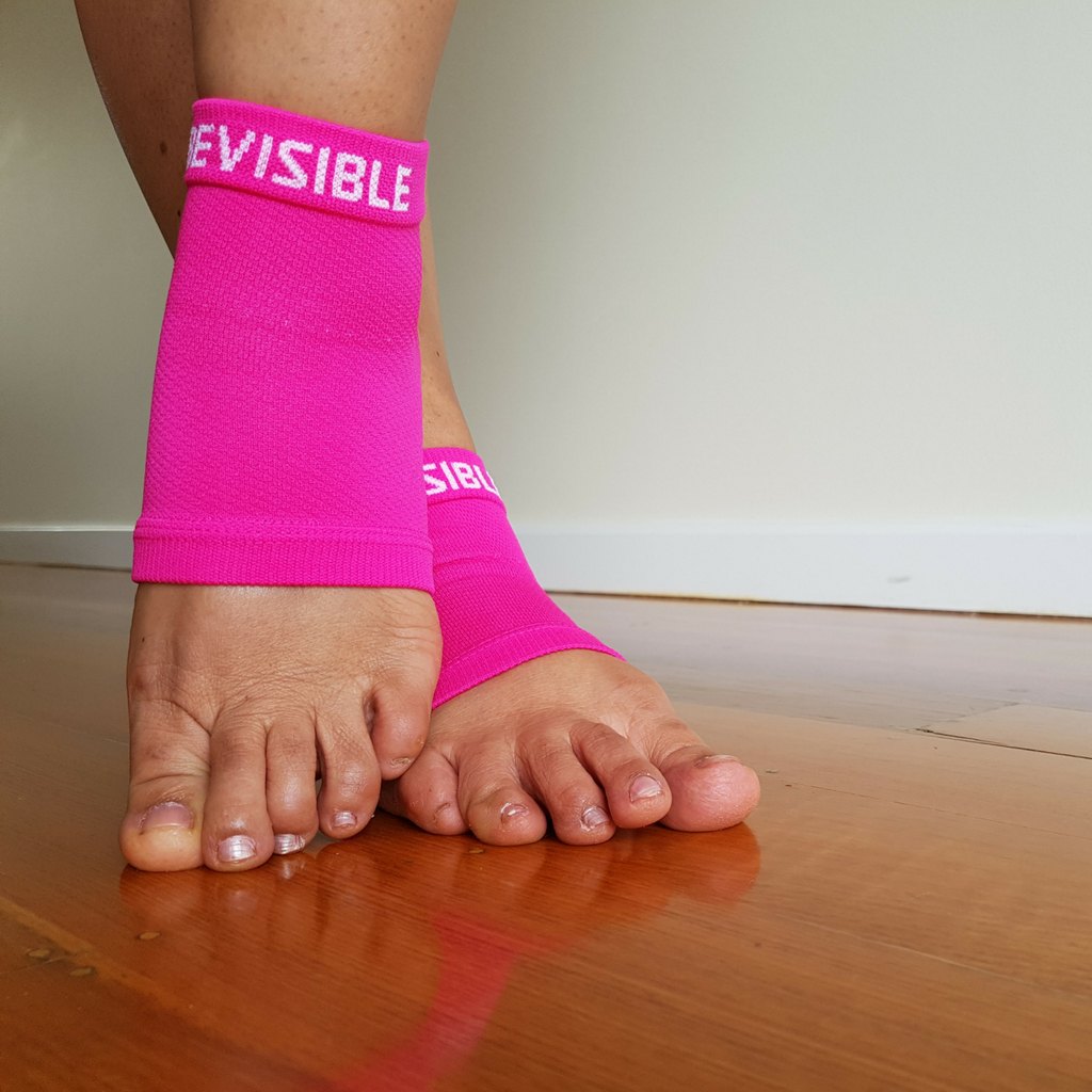 Compression Wear - Foot Compression Sleeves - Neon Pink